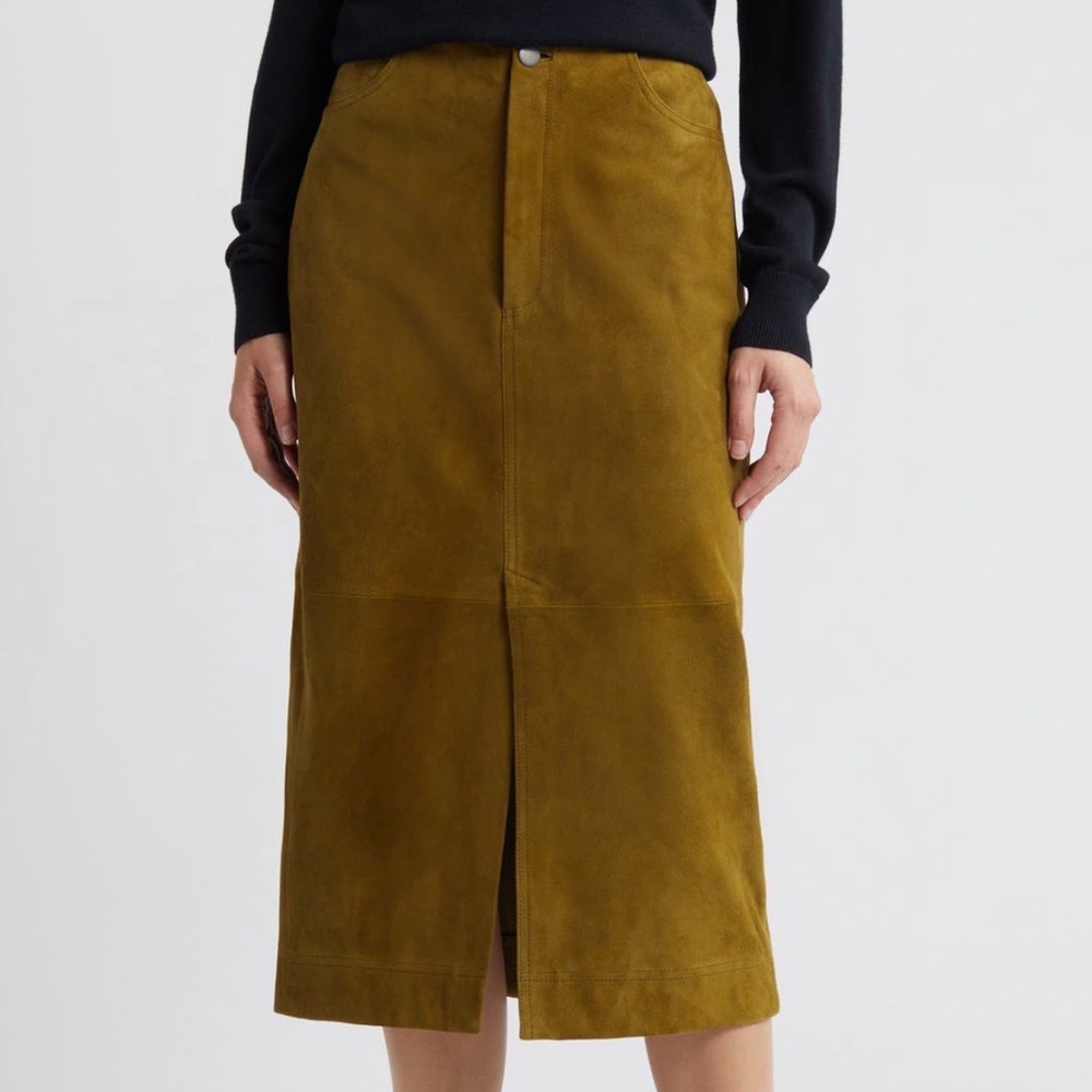 Treasure & Bond Suede Midi Skirt